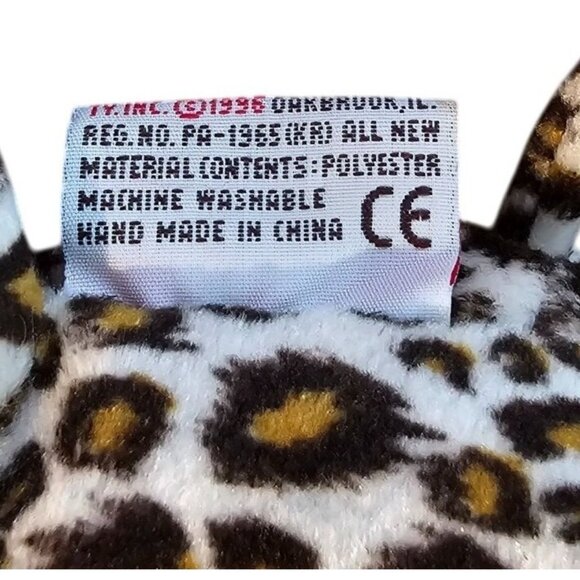 Ty Leopard Pillow Pals Plush 1996 Freckles Spotted Cat Flat Stuffed Animal 13" - Picture 7 of 8